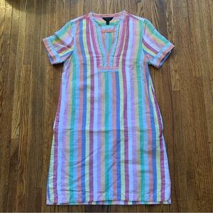 Women’s J. Crew cotton/linen striped dress - size XS